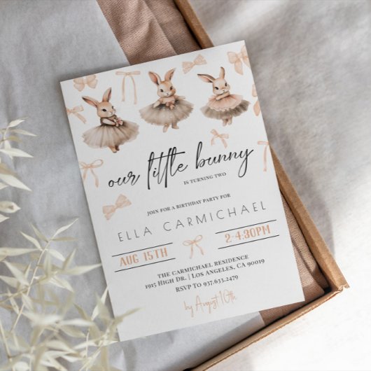 トゥールリトルバニー誕生日 招待状