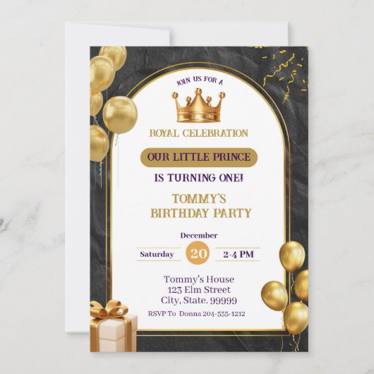 トゥールリトルプリンセス誕生日招待状 招待状 (正面)