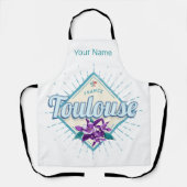 トゥールーズシティフランスレトロヴィオレットヴィンテージ土産 エプロン (正面)