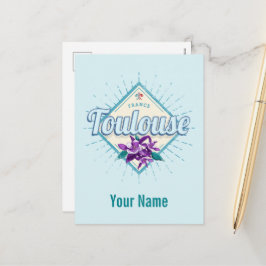 トゥールーズシティフランスレトロヴィオレットヴィンテージ土産 シーズンポストカード