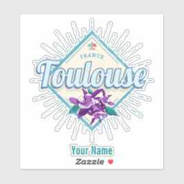 トゥールーズシティフランスレトロヴィオレットヴィンテージ土産 シール