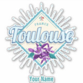 トゥールーズシティフランスレトロヴィオレットヴィンテージ土産 シール (正面)