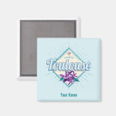 トゥールーズシティフランスレトロヴィオレットヴィンテージ土産 マグネット (正面/裏面)