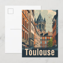 トゥールーズフランスヴィンテージレトロ旅行イラストレーション