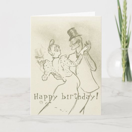 トゥールーズラウトレック – 踊りカップル，誕生日 招待状 (正面)
