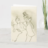 トゥールーズラウトレック – 踊りカップル，誕生日 招待状 (裏面)