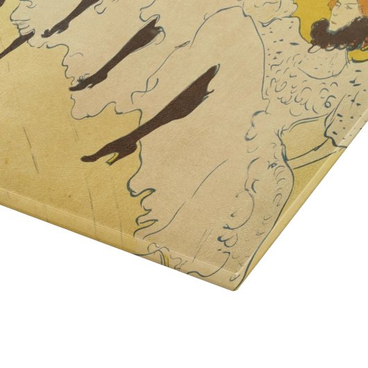 トゥールーズロートレックイエロー踊りガールポスター カッティングボード (角)