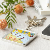 トゥールーズロートレックイエロー踊りガールポスター キーホルダー (側面)