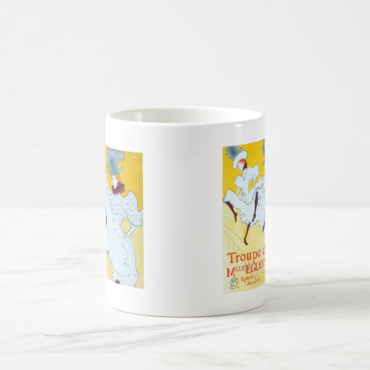 トゥールーズロートレックイエロー踊りガールポスター コーヒーマグカップ (中央)