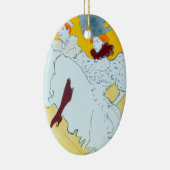 トゥールーズロートレックイエロー踊りガールポスター セラミックオーナメント (右)