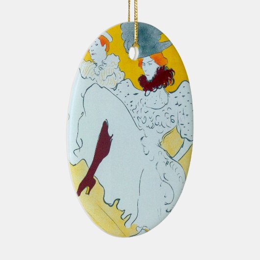 トゥールーズロートレックイエロー踊りガールポスター セラミックオーナメント (右)
