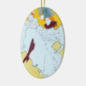 トゥールーズロートレックイエロー踊りガールポスター セラミックオーナメント (左)