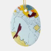 トゥールーズロートレックイエロー踊りガールポスター セラミックオーナメント (裏面)