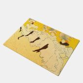 トゥールーズロートレックイエロー踊りガールポスター ドアマット (アングル)