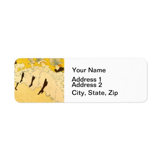 トゥールーズロートレックイエロー踊りガールポスター ラベル (正面)