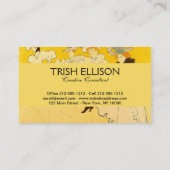 トゥールーズロートレックイエロー踊りガールポスター 名刺 (裏面)