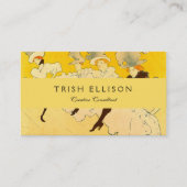 トゥールーズロートレックイエロー踊りガールポスター 名刺 (正面)