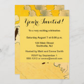 トゥールーズロートレックイエロー踊りガールポスター 招待状 (正面/裏面)