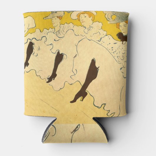 トゥールーズロートレックイエロー踊りガールポスター 缶クーラー (正面)