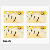 トゥールーズロートレックイエロー踊りガールポスター 長方形シール (シート)