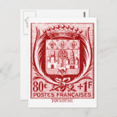 トゥールーズ・フランスのコート・オブ・アームズ ポストカード (正面/裏面)