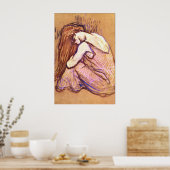 トゥールーズ・ラウトレックで髪をコンビングする女性 ポスター (キッチン)