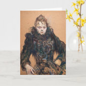 トゥールーズ・ラウトレック – 黒いボアを持つ女性 カード (黄色い花)