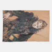 トゥールーズ・ラウトレック – 黒いボアを持つ女性 キッチンタオル (横)