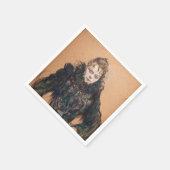 トゥールーズ・ラウトレック – 黒いボアを持つ女性 スタンダードカクテルナプキン (角)