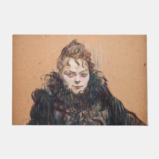 トゥールーズ・ラウトレック – 黒いボアを持つ女性 ドアマット (正面)