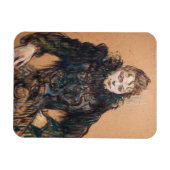 トゥールーズ・ラウトレック – 黒いボアを持つ女性 マグネット (横)