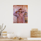 トゥールーズ・ロートレックで髪を結う女性 ポスター (キッチン)