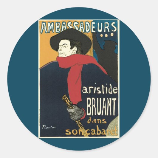 トゥールーズ・ロートレックによるアルチード・ブルアン（1892） ラウンドシール (正面)