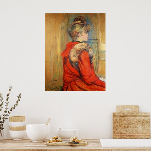 トゥールーズ・ロートレックの毛皮を持つ少女 ポスター (キッチン)