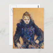 トゥールーズ・ロートレックの黒板の女性 ポストカード (正面/裏面)