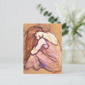 トゥールーズ・ロートレックの「髪をとかす女」 ポストカード (スタンド正面)