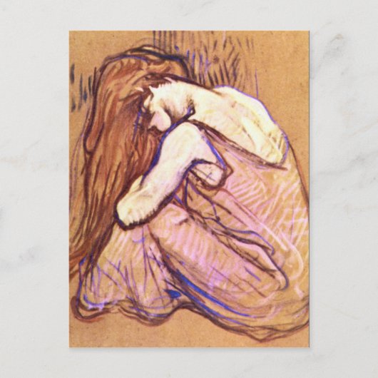 トゥールーズ・ロートレックの「髪をとかす女」 ポストカード (正面)