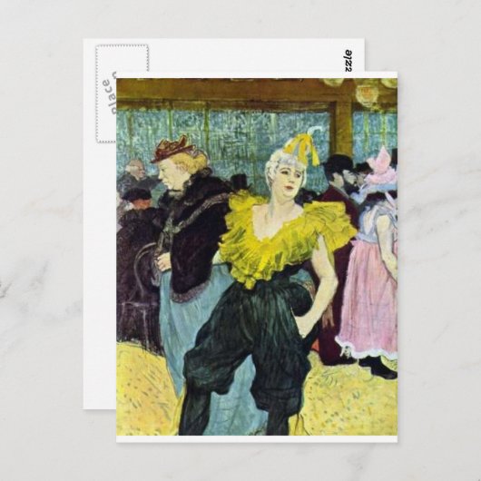 トゥールーズ・ロートレックザ・ピエロヴィンテージ写真、 ポストカード (正面/裏面)