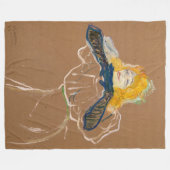 トゥールーズ・ロートレック - イヴェット・ギベルトが歌う フリースブランケット (正面(横))