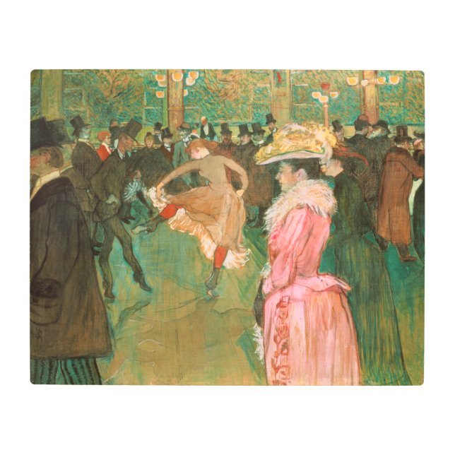 トゥールーズ・ロートレック – ザ・ルージュのダンス メタルプリント (正面)