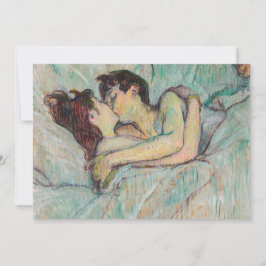 トゥールーズ=ロートレック - ベッドの中で、キス サンキューカード