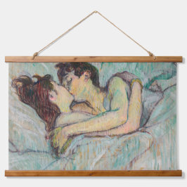 トゥールーズ=ロートレック - ベッドの中で、キス 吊り下げ型タペストリー