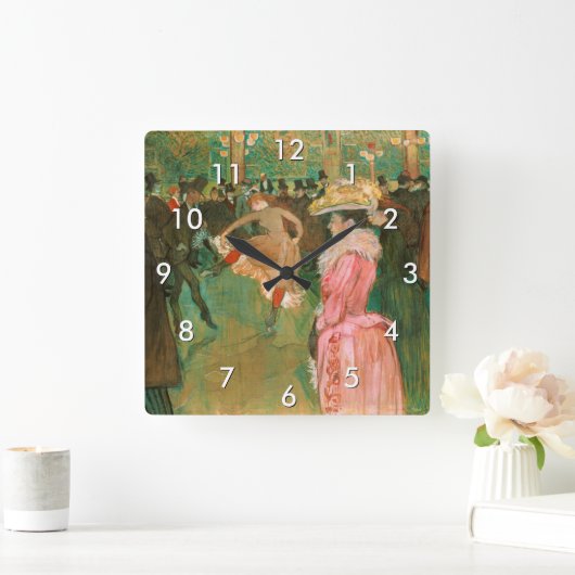 トゥールーズ・ロートレック - ルージュのダンス スクエア壁時計 (ホーム)