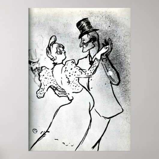 トゥールーズ・ロートレック:ワルツ州ラグールーとバレンティン ポスター (正面)