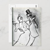 トゥールーズ・ロートレック:ワルツ州ラグールーとバレンティン ポストカード (正面/裏面)