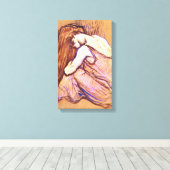 トゥールーズ – ロートレック – 女性コービングヘア キャンバスプリント (インサイチュ (ウッドフロア))