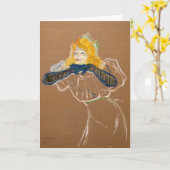 トゥールーズ・ロートレック – Yvette Guilbert Singing カード (黄色い花)