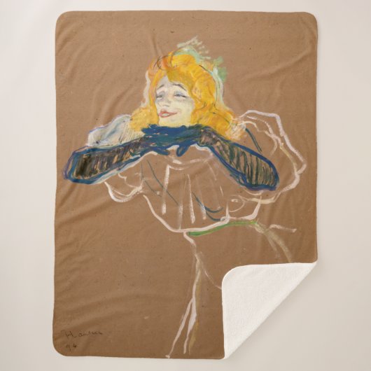 トゥールーズ・ロートレック – Yvette Guilbert Singing シェルパブランケット (正面)