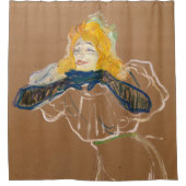 トゥールーズ・ロートレック – Yvette Guilbert Singing シャワーカーテン (正面)