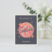 トゥールーズFrance旅行ボンジュールレトロパープルパーティー ポストカード (スタンド正面)